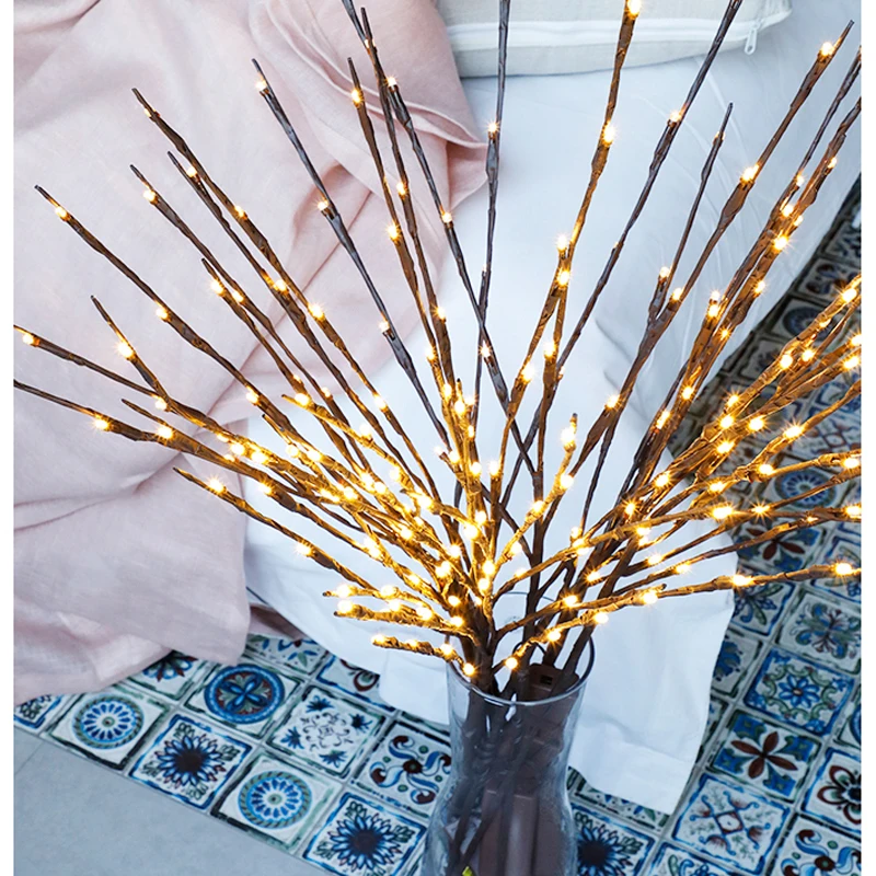 2018 New Modern Branch Lamp Floral Light 20LED AA Battery Powered Willow Branch Fairy Light Vase Coffe Bar Wedding Holiday Decor (19)