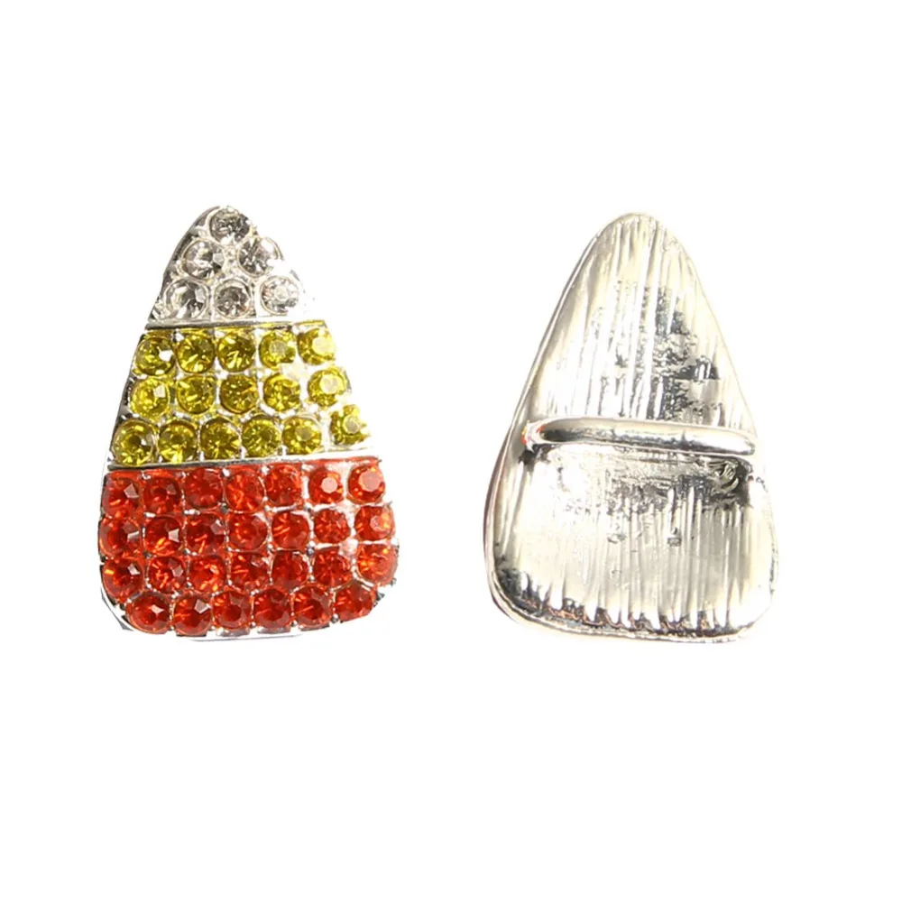 

24*16mm rhinestone candy corn with slider for Halloween 10PCS BTN-5490