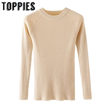 

Basic Rib Knitted Sweaters Korean Style Women Sweaters 2019 Autumn Winter Long Sleeve Jumpers Pink White