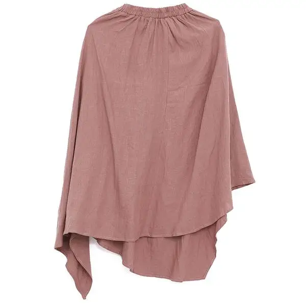 BUYKUD 2019 Women Linen Long Skirts Elastic Waist Irregular Maxi Skirts Beach Boho Vintage Summer Skirts (5)