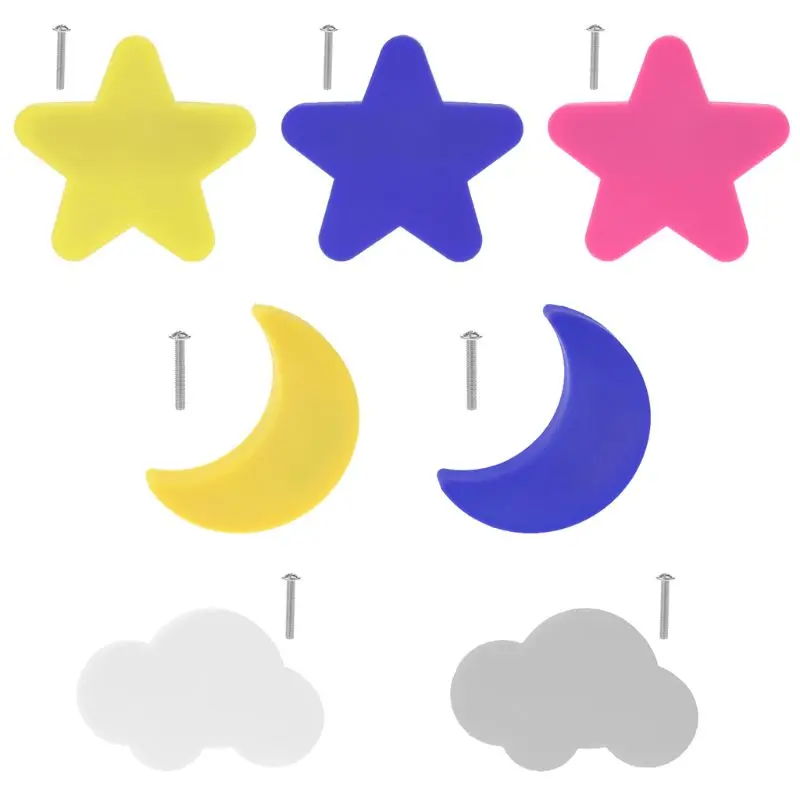 

Children Anti-collision Handle Creative Door Wardrobe Drawer Furniture Handles Cartoon Star Moon Cloud Shape