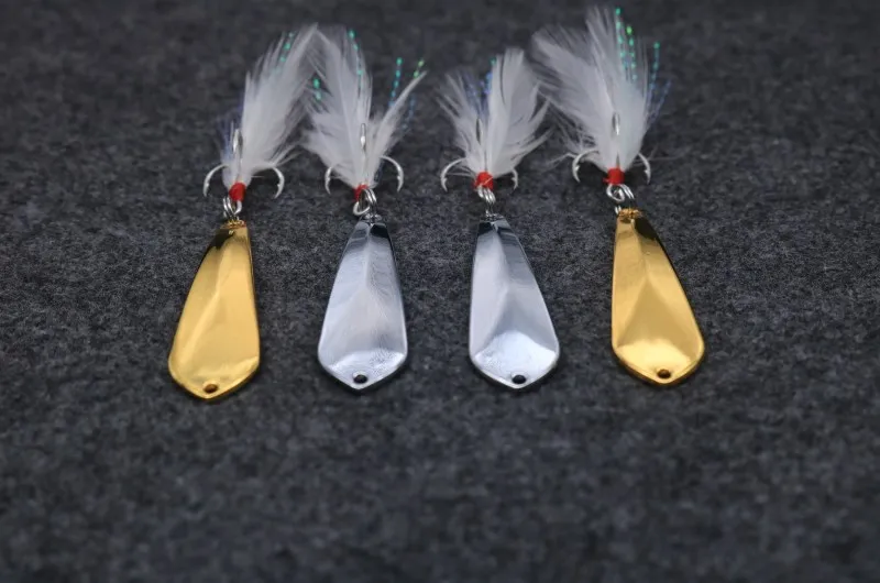 9g Metal Silver Sequins Fishing Lures Spoon Lure Hard Baits With Feather Bass Sea Lures Spinner Wobbles Fishing Tackle