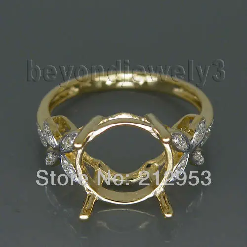 

Luxury Round Semi Diamond Mount 10mm Solid 14Kt Yellow Gold WU015