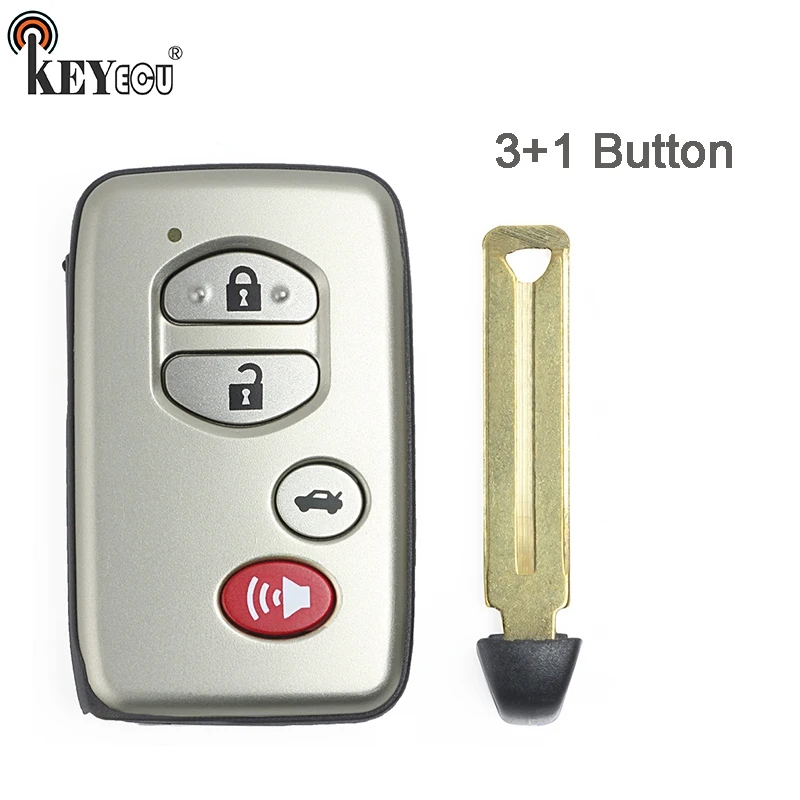 KEYECU 10x for Toyota Prius Land Cruiser Avalon Prado Replacement Remote Key Shell Case Fob 2/3/2+1/3+1 Button HYQ14AAB White