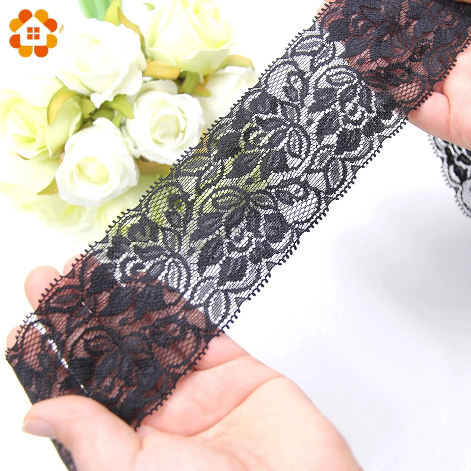 

10Yard 65MM DIY Lace Ribbon Elastic Lace Embroidered Net Lace Trim Fabric Sewing Decoration Home Decor Wedding Party Supplies