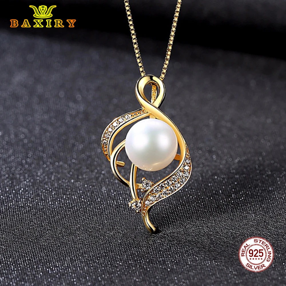 Роскошные модные стильные жемчужные ожерелья золотого цвета Настоящее Серебро S925 жемчужный набор для женщин ювелирные украшения