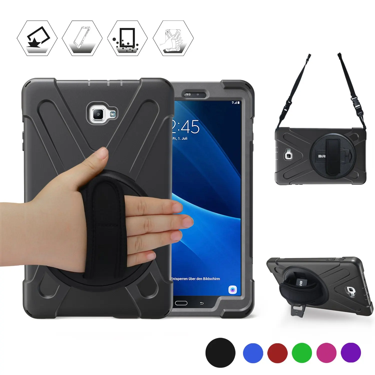 

Conelz For Samsung Galaxy Tab S4 10.5'' T830/T835 Tablet Case Hybrid Shockproof Heavy Duty Defender Armor Case Kickstand Strap