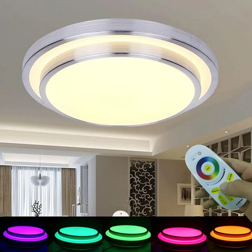 Günstig KINLAMS LED Decke Licht 2,4G Wireless Remote Touch Control AC165 265V 12 W 24 W 36 W SMD5730 RGB 5050 bunte Dimmen Lichter