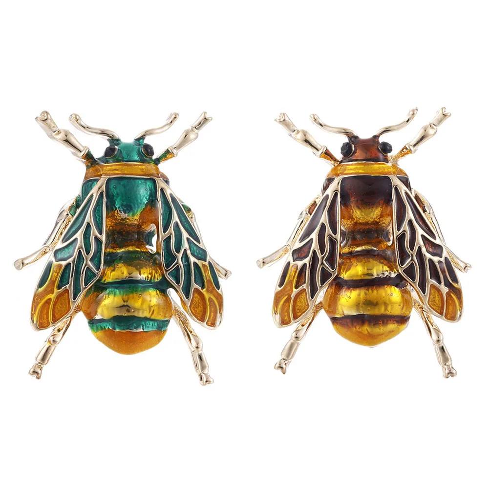 

Hot Fashion Cute Insect Bumble Bee Brooch Pins For Kids Girls Women Gifts Black Green Enamel Animal Brooches Jewelry