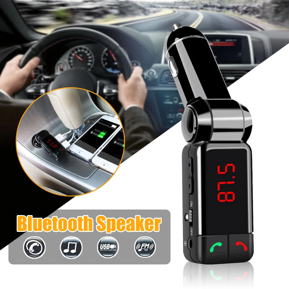 Wireless Bluetooth Handsfree Car Kit 3.5mm FM Transmitter Aux Modulator Car Audio MP3 Player With Dual USB Car Charger