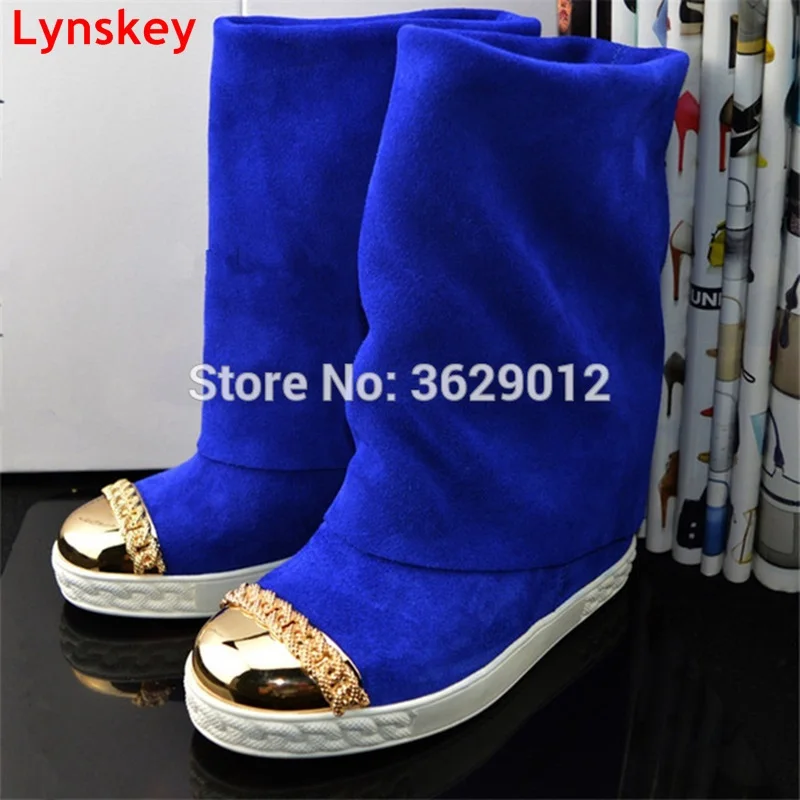 

Lynskey Height Increasing Female Shoes Bota Feminina Platform Hidden Wedges Women's Boots Metal Toe Women Boots Shoes