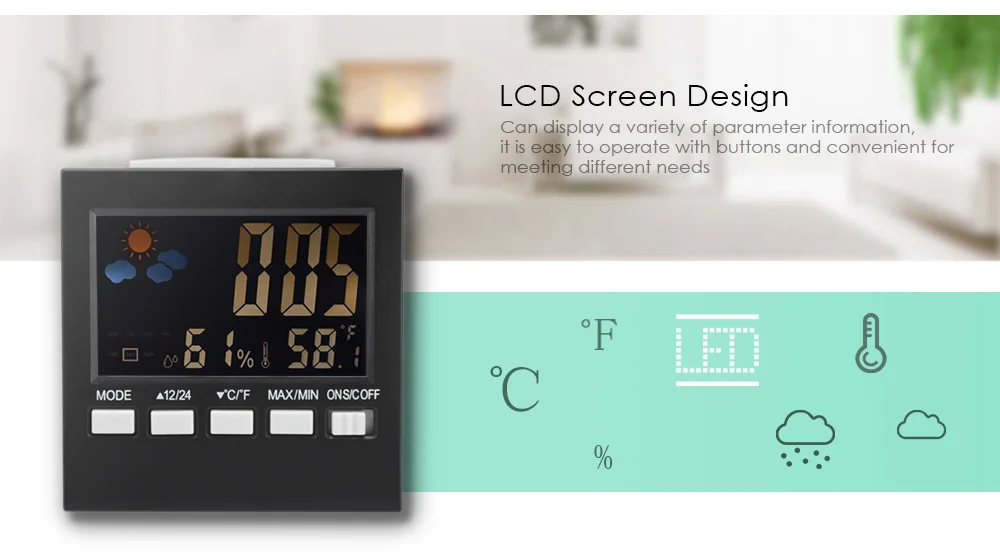 Цифровые бытовые Термометры с ЖК-дисплеем, термометр, монитор влажности в помещении, температурный будильник, календарь