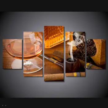 

Hd Printed Wine And Cigar Fight Painting Canvas Print Room Decor Print Poster Picture Canvas Free Shipping/90710