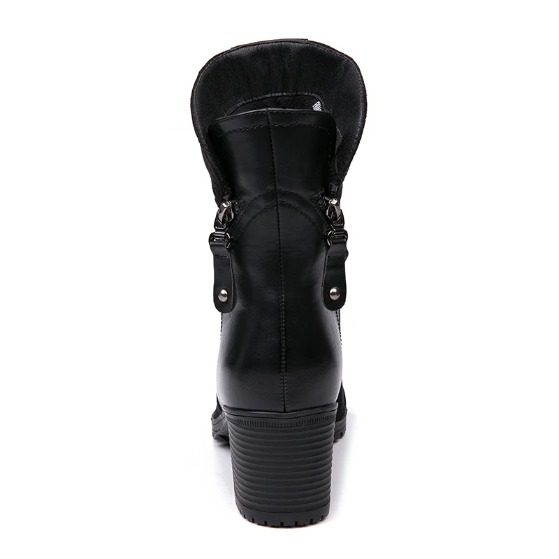 AIMEIGAO New Arrival High Heels boots Women Suede Leather Black Boots Double Zip Short Plush High Quality Women Shoes
