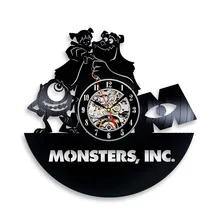 Monsters, Inc.Vinyl Record Wall Clock – Decorate your home with Modern Art – Gift for kids, girls and boys LED with 7colors