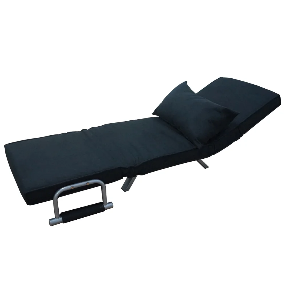 cheap Foldable Dual Purpose Single Sofa Bed with Dust Cover Black