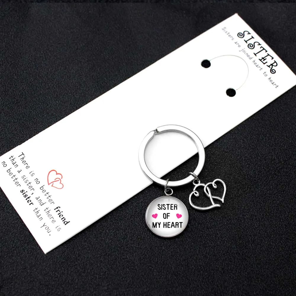 

Sister of My Heart Best Friends Handcuffs Keychain Compass Hand Pinky Swear Promise Keychains Sisters Key Chain KeyRing Jewelry