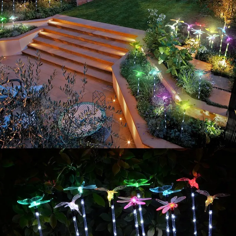 Светодиодный светильник на солнечной батарее с романтической мигающей бабочкой, водонепроницаемый светильник для внутреннего двора, балкона, газона, сада, квартиры
