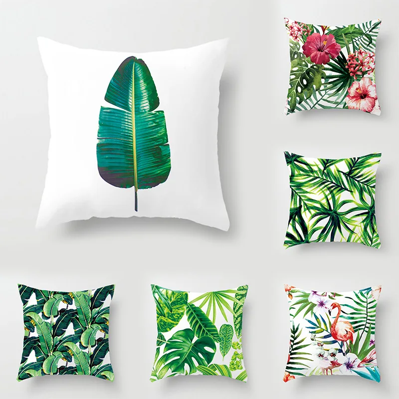 

New 8 style 40*40cm Plant pattern christmas Cushion Cover Decorative Pillows Cover For Sofa Seat soft Pillow Case Home Decor