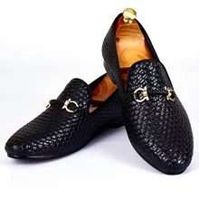 Harpelunde Men font b Dress b font Shoes Woven Leather Black font b Wedding b font