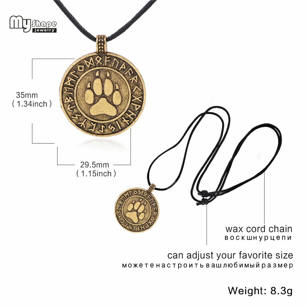 my shape Slavic Runes Nordic Choker Viking Wolf Paw Pendant Necklaces Chain Bear Claws Footprint Charms Statement Necklace Men my shape Slavic Runes Nordic Choker Viking Wolf Paw Pendant Necklaces Chain Bear Claws Footprint Charms Statement Necklace Men
