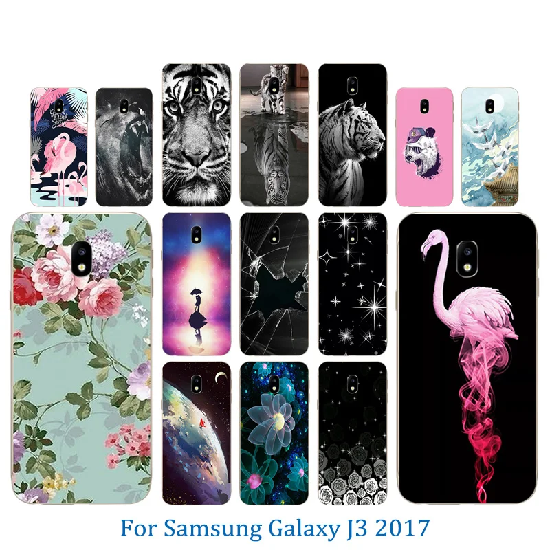 Чехол чехол для Samsung J3 2017 силиконовый J330F мягкие ТПУ печатных 3D Тигр узор Европа