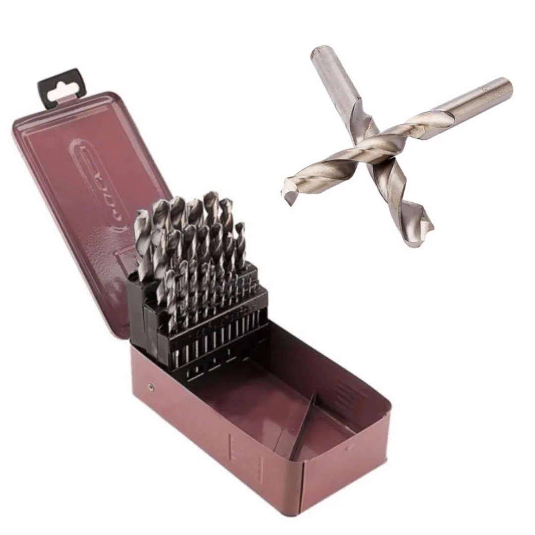 

25pcs/set 1-13mm Twist High Speed Steel Drill Set Drilling Bit Metal Metric Tool Kit