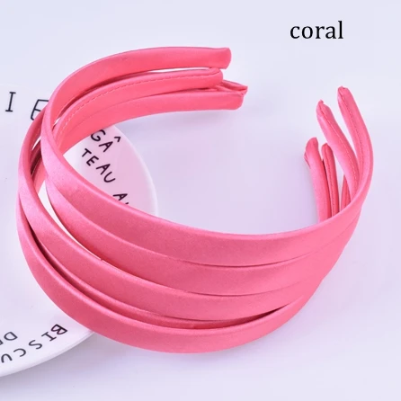 Coral 5 шт./лот покрыта атласной тканью повязка на голову Сделай Сам лента для волос нарисованной длинноволосой девочкой с головными повязками Для женщин смолы волос обруч для волос аксессуары для волос Головные уборы - Цвет: Coral