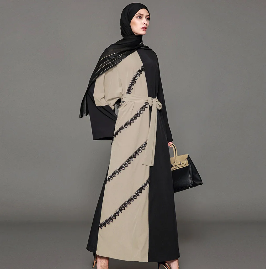 Мусульманское платье джилбаб кафтан Рамадан Турция Дубай Абая для женщин Elbise исламский мусульманский Ближний Восток Бандажное платье Макси Кафтан 5,3