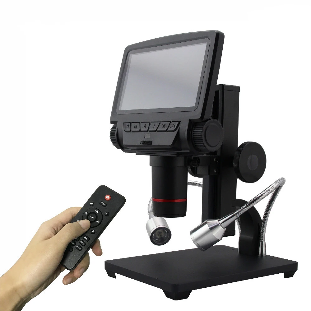 

New High Resolutoin USB/HDMI/AV Microscope ADSM301 5 inch Built-in Display High Object Distance THT SMD Tool Measuring Software