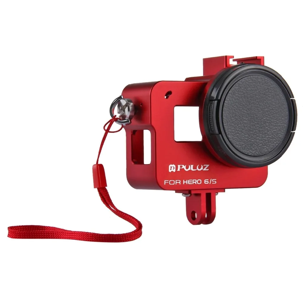 Escudo para Gopro Protetora para Gopro Cnc da Liga de Alumínio Puluz Habitação Hero 7 Preto Duro Case Quadro Gaiola 2020 5 6 - Image 2