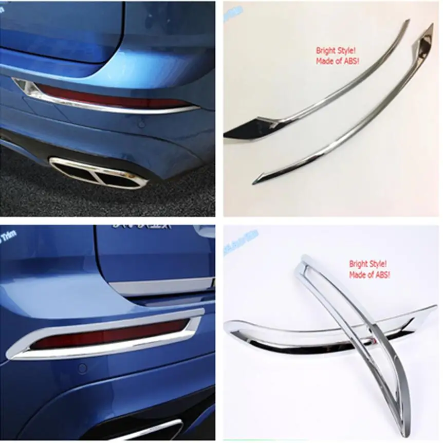 

Lapetus Auto Styling Rear Tail Fog Lights Lamp Eyelid Eyebrow Decoration Strip Cover Trim Fit For VOLVO XC60 2018 2019 Chrome