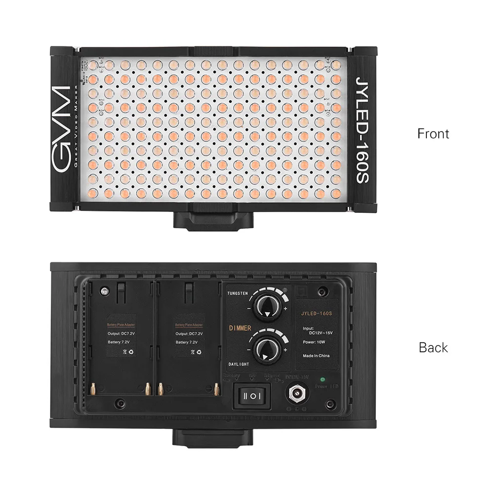 GVM 160 светодиодный светильник с регулируемой яркостью двухцветная температурная панель свет на цифровой камере видео свет для Canon Nikon sony Olypus