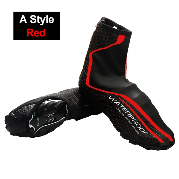 Fietsoverschoenen Winter, Winter Thermische Racefiets Fietsschoenen Covers Waterdicht Winddicht Fietsschoenen Beschermer voor Mtb Fiets,Red,L