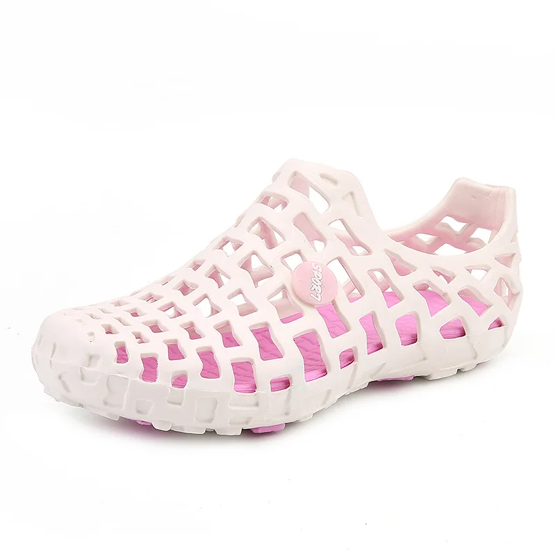 

Summer Couple Hole Shoes Women Sandals Hollow Breathable Slip on Casual Garden Clogs Sandals Beach Shoes Set Foot Shoes Women