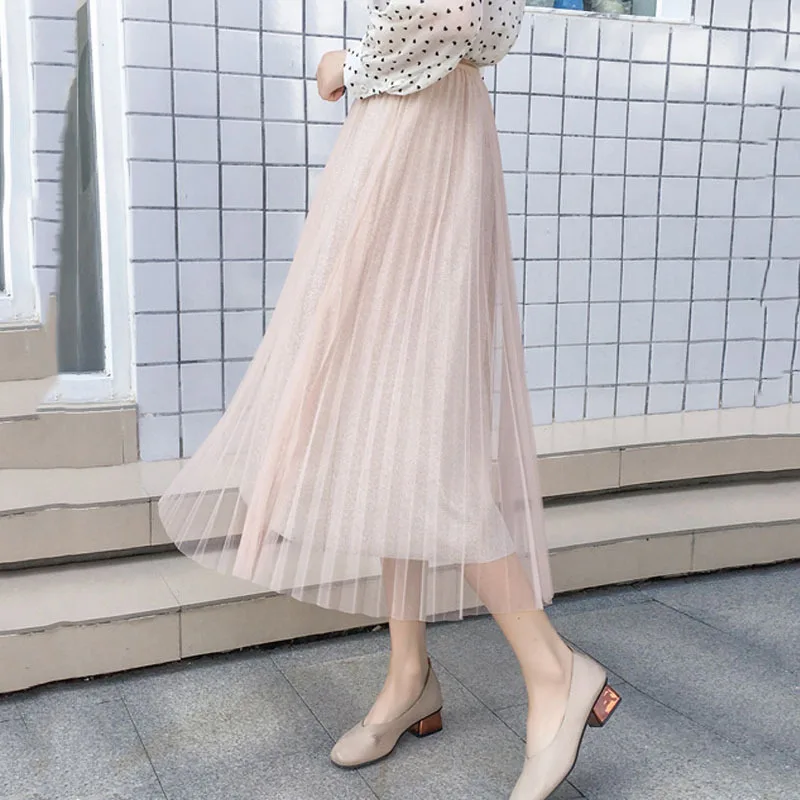 1pcs Elastic Hight waist skirts Women