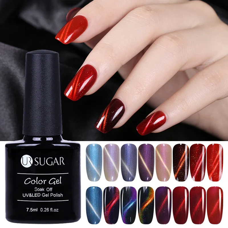 

UR SUGAR 7.5ml UV Magnetic 3D Cat Eye Gel Polish Red Pearl Glitter Varnish Soak Off LED Lamp Gel Manicure Nail Art Lacquer