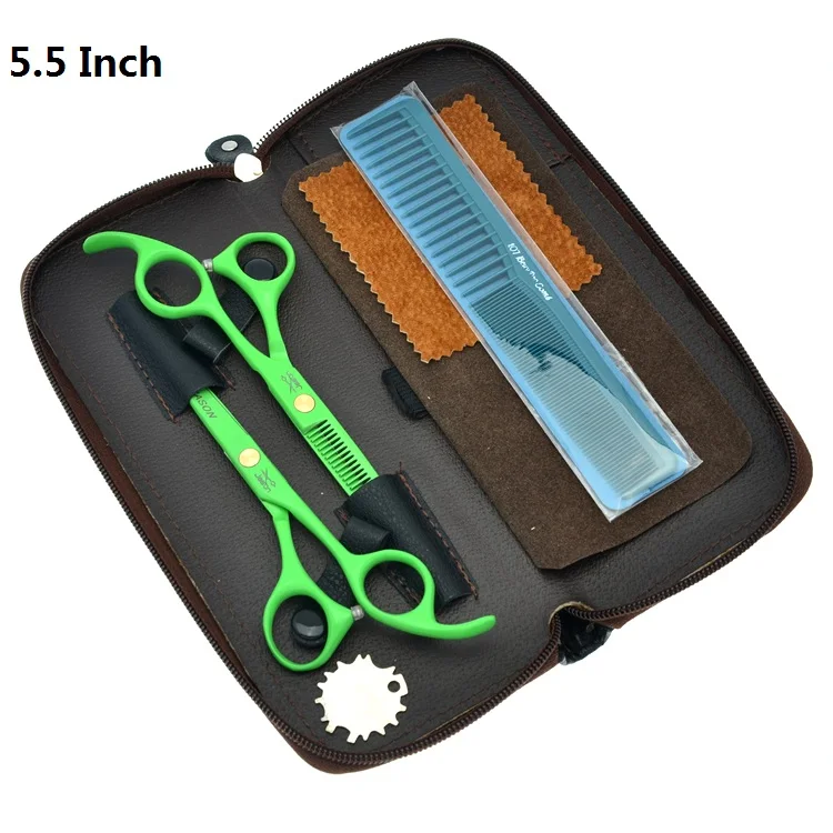 5," Парикмахерские ножницы для стрижки волос Thinning ножницы сталь 440C Профессиональные Парикмахерские ножницы для укладки инструменты для стрижки LZS0347 - Цвет: LZS0340 with bag