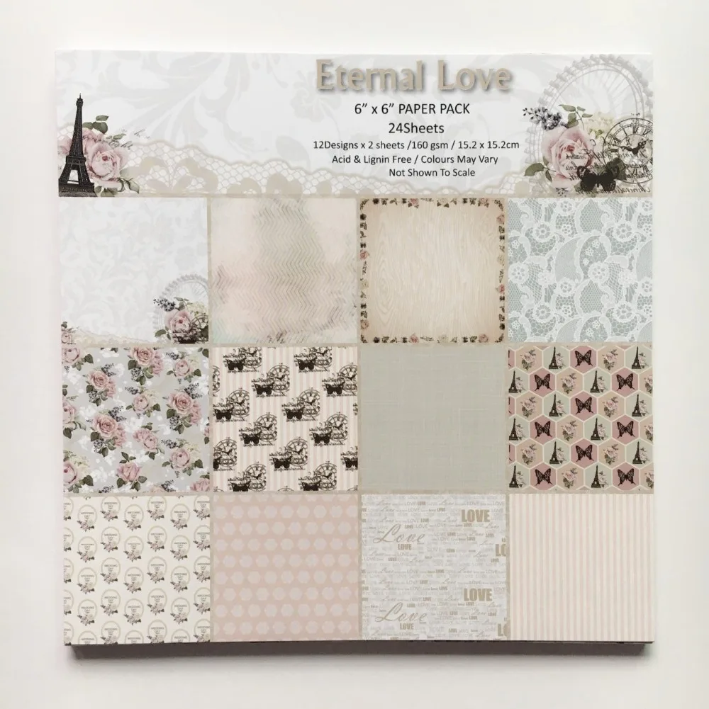 DIY тема вечной любви Скрапбукинг бумажный пакет из 24 листов ручной работы крафт-бумаги