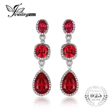 Jewelrypalace 15ct women fine creado gem pigeon blood red rubí pendientes earring set real pura plata esterlina del sólido 925