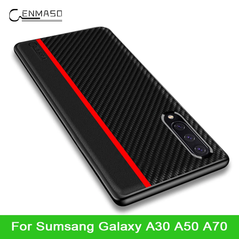 

For Samsung A50 Case Luxury Carbon Fiber Texture PU Leather Protection Back Cover for Samsung Galaxy A30 A50 A70 Case Cover