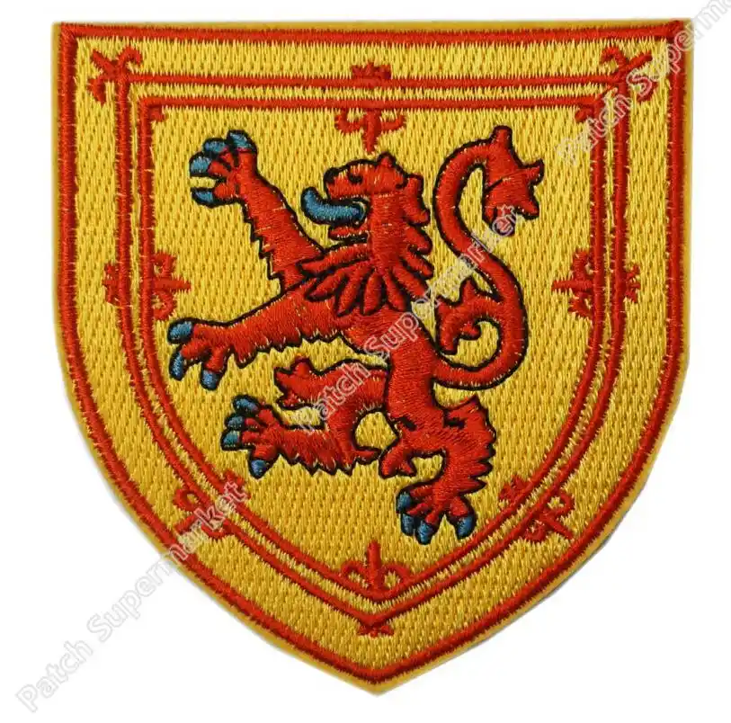 Scottish Lion Rampant Flag Shield Embroidered Sew-on Cloth Badge Patch Appliqué