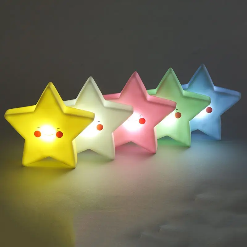 Creative Adorable Novelty Star Night Light Kids Bedsibe Led Lamp Night