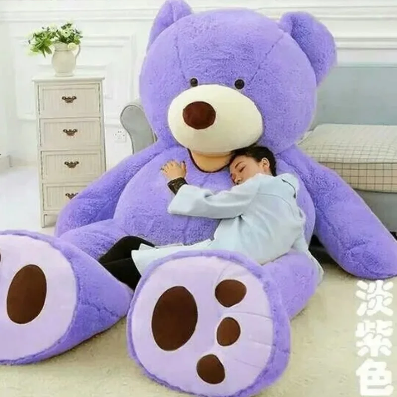 100-340 см гигантский плюшевый медведь большой Медведь стежка кожа ненабитая мягкая плюшевая игрушка чучело игрушки для детей подарок на день Святого Валентина любовь - Цвет: Purple