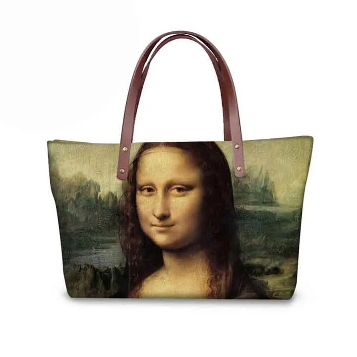 Женская сумка для покупок Ван Гог знаменитая картина 3D пользовательские сумки Прямая неопрен большие сумки Tote Bolsa Feminina Sac основной - Цвет: LMQ384AL