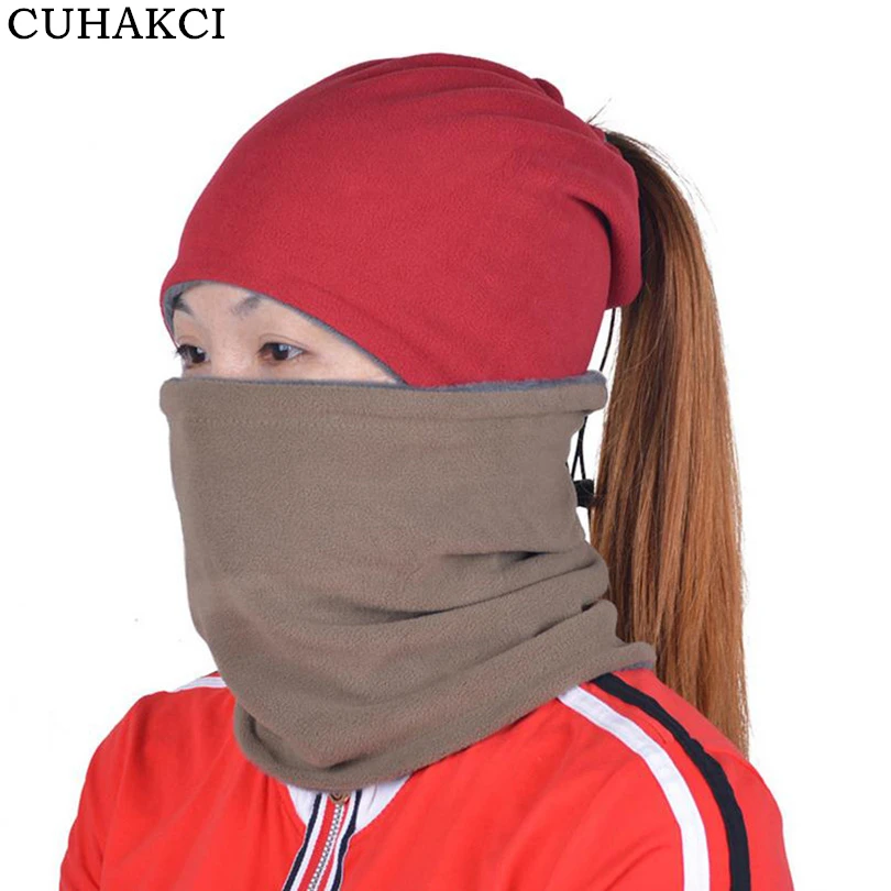 cheap CUHAKCI Women Caps Winter Mask Multi Function Warm Protect Head Neck Ear Riding Beanies Cycling Headwear Bike Skullies M027