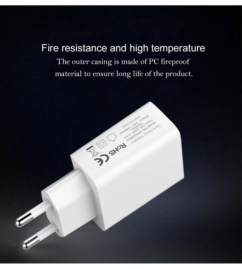 Universal USB Charger 1 Ports 5V2A Travel USB Wall Power Adapter EU Charger Charging For iPhone7 Xiaomi Samsung HTC Micro usb (4)