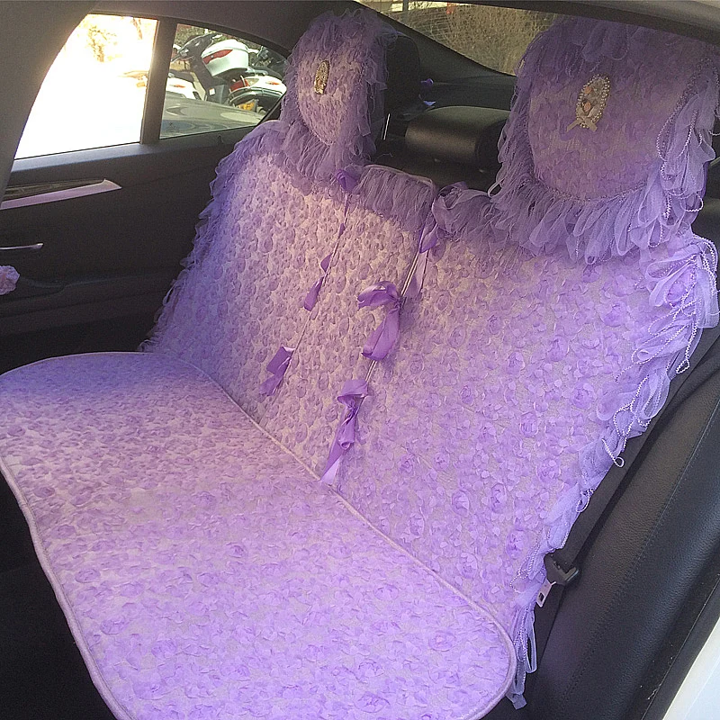 MeimeiBear, автомобильный стиль для женщин, Высококачественный кружевной чехол для автокресла, универсальная подходящая подушка для сидения, 10 шт. в комплекте, женские автомобильные накладки