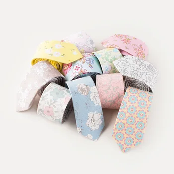 

Men's fashion casual floral 6CM narrow prints cotton neck tie Europe and the United States popular small neck tie