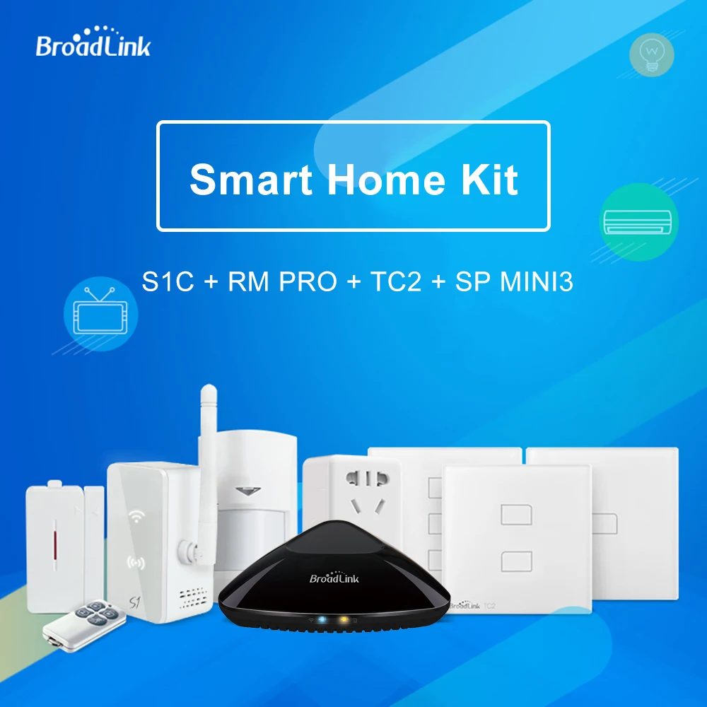 

Smart Home Automation Kit Broadlink RM Pro Remote Controller TC2 Light Switch S1C Alarm Security For Electrodomesticos De Hogar